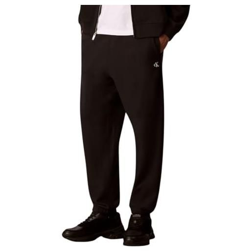 Calvin Klein uomo pantaloni da jogging terry monogram con tasca posteriore, nero (black), l