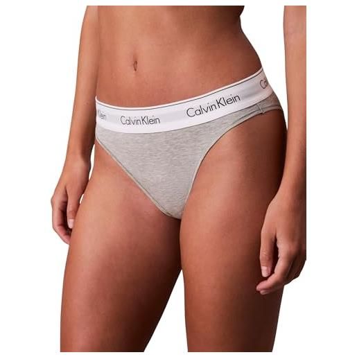 Calvin Klein donna slip high leg con fascia con logo, grigio (grey heather), s