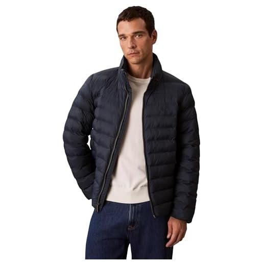 Calvin Klein uomo giacca imbottita nylon hooded puffer con cappuccio, blu (ink), l