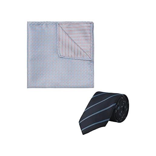 Jack & jones jacsummer - set di cravatte da uomo, confezione regalo, blu pallido/confezione: cravatta + fazzoletto, taglia unica