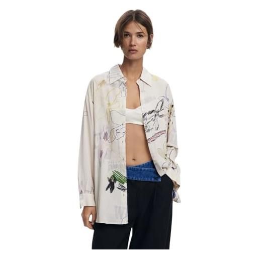 Desigual camicia maniche lunghe donna bianco