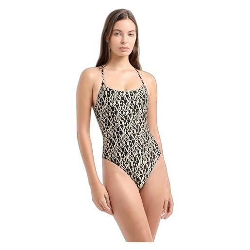 Emporio armani one piece swimsuit costume intero, nero/logo mandorla, s donna