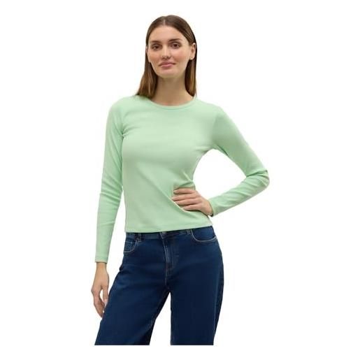 VERO MODA short top vmchloe ls ga jrs-pantaloncini, verde pastello, m donna