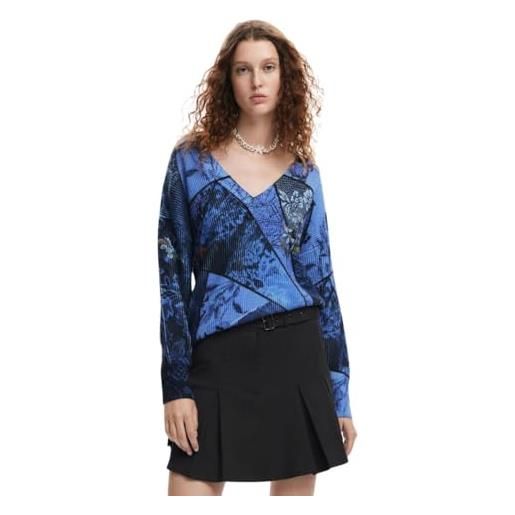Desigual maglione da donna a maglia spessa felpa, blu