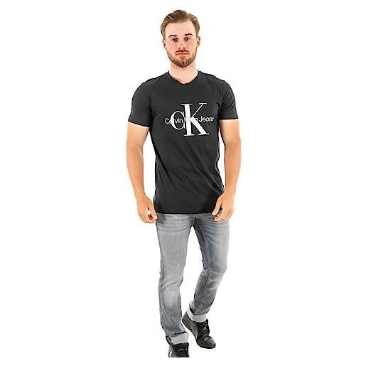 Calvin Klein uomo t-shirt maniche corte core monologo slim fit, nero (ck black), s