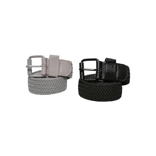 Urban Classics elastic belt set, cintura unisex - adulto, grigio (blk/gry 00029), no aplica (taglia produttore: l/xl)