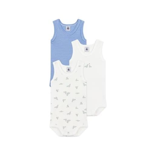 Petit Bateau a0czj, body senza maniche bimbo 0-24, variante 1, 3 mesi (pacco da 3)