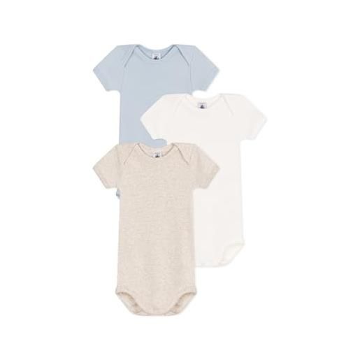 Petit Bateau a0cwy noi body a maniche corte, variante 1, 18 mesi (pacco da 3) unisex-bimbi