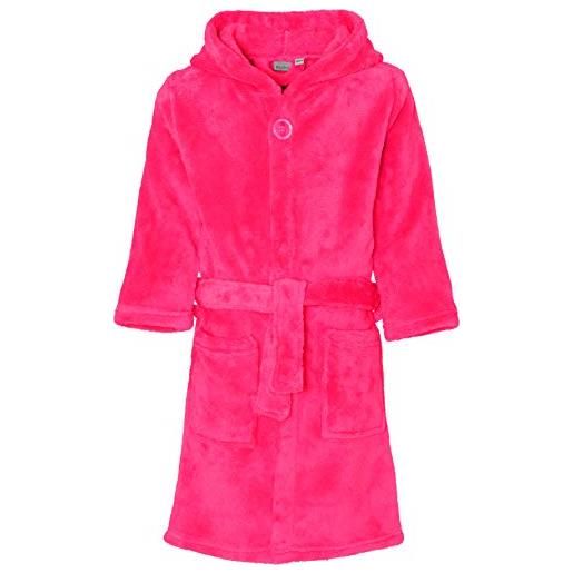 Playshoes accappatoio in pile per bambini, vestaglia unisex - bambini e ragazzi, rosa, 146/152