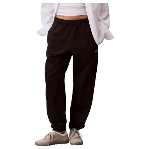 Calvin Klein donna pantaloni da jogging monologo french terry con vita elastica, nero (black), m