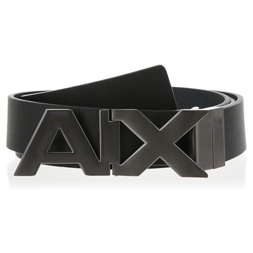 Armani Exchange hinge belt, cintura, uomo, nero (black/phantom 43120), 4 (taglia produttore: 32)