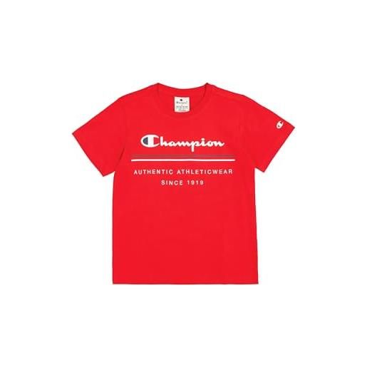 Champion legacy graphic shop b (306842) -crewneck t-shirt, vermiglione (crd), 7-8 anni bambino