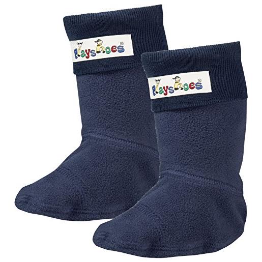Playshoes calzini-stivali, caldi calzini da stivale in gomma unisex - bambini e ragazzi, pile blu scuro, 30/31