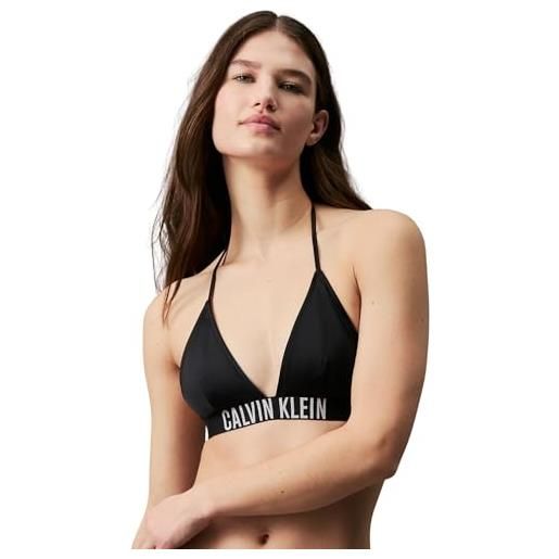 Calvin Klein top bikini a triangolo donna imbottito, nero (pvh black), s