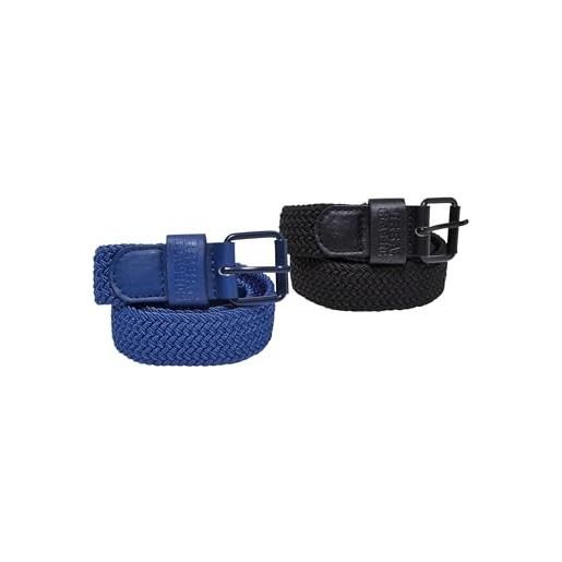 Urban Classics elastic belt set kids cintura, black/spaceblue, s/m unisex-adulto