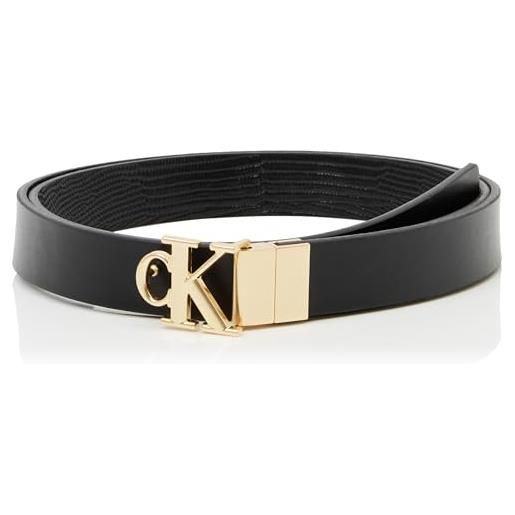 Calvin Klein donna cintura monogram buckle 2,5 cm cintura in pelle, nero (black), 105 cm