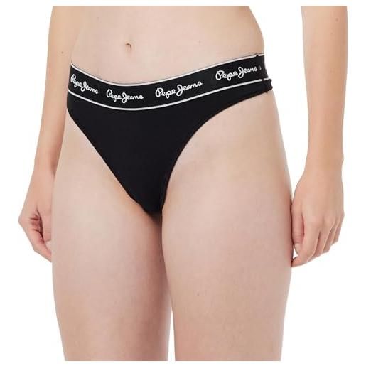 Pepe Jeans pepe thong, intimo in stile bikini donna, nero (black), l