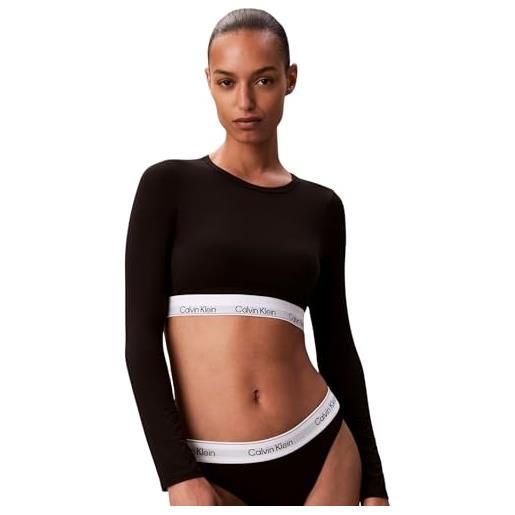 Calvin Klein donna bralette lightly lined top corto, nero (black), m