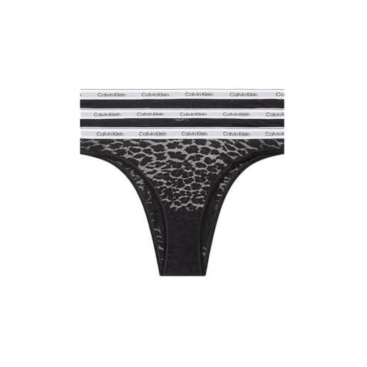Calvin Klein donna slip brasiliana confezione da 3 low-rise intimo, nero (black/black/black), xs