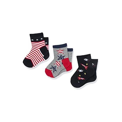 Chicco set calze corte in cotone, calze unisex - bambini e ragazzi, blu, 3-4 anni