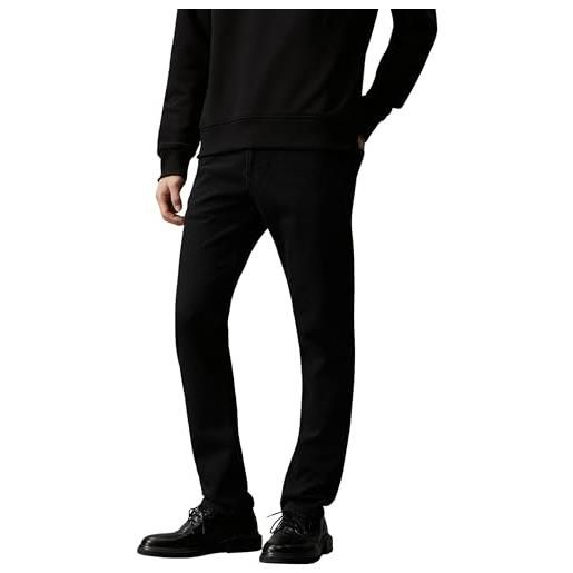 Calvin Klein uomo jeans slim fit vita media, nero (denim black), 40w/32l