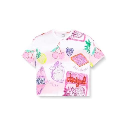 Desigual ts_manila t-shirt, bianco, 8 anni bambine e ragazze