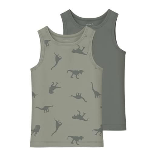 NAME IT nmmtank top 2p agave green dino noos, canottiera bambino, agave green, 86