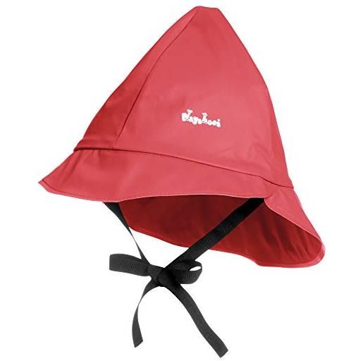 Playshoes cappello antipioggia foderato, indumenti antipioggia per cappelli antipioggia antivento e impermeabili unisex - bambini e ragazzi, fodera in cotone rosso, 49