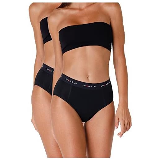 Lovable slip alto da ciclo mestruale flusso abbondante period panties bi-pack donna x2
