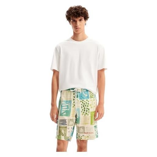 Desigual bañador_daiquiri board shorts uomo, bianco, m