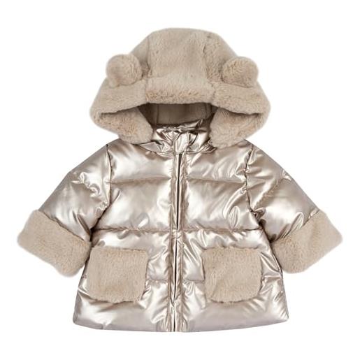 Chicco giubbino con cappuccio, caldo giubbino invernale con cappuccio staccabile bimba 0-24, oro, 9 mesi