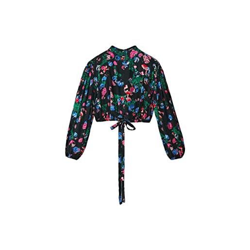 Desigual blouse a maniche lunghe t-shirt, nero, l donna