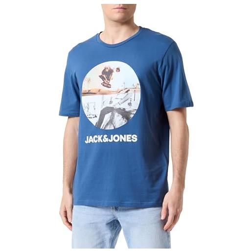 JACK & JONES jjnavin tee ss crew neck, blu sensini, s