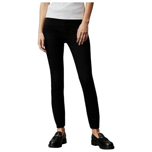 Calvin Klein donna jeans super skinny ankle vita alta, nero (denim black), 32w