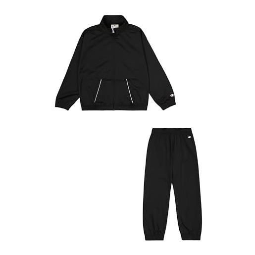 Champion legacy script shop g (405048) - special polywarpknit semi-dull high-neck tuta sportiva, nero, 13-14 anni bambine e ragazze fw24