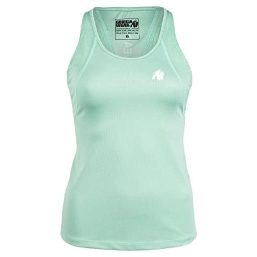 Gorilla wear canotta seattle maglietta con bretelle, verde, m donna