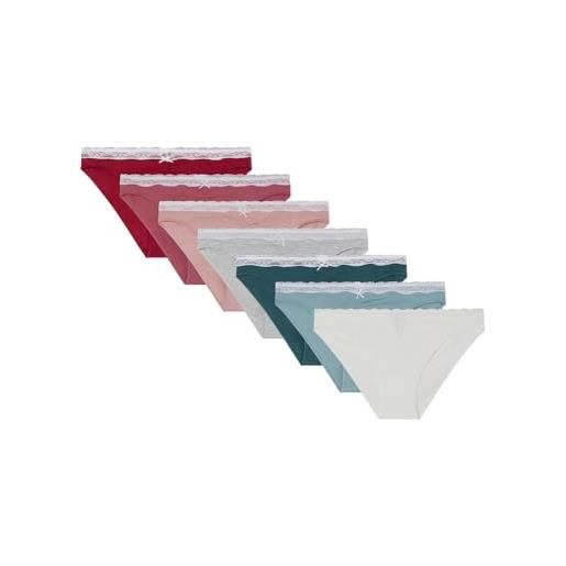 Women'secret pack 7 bragas hipster gallon collection brief, bianco, s donna