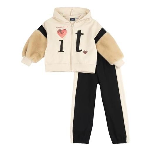 Chicco completo tuta due pezzi: felpa e pantaloni, tuta bambine e ragazze, beige, 12 mesi
