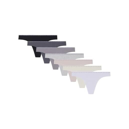 Women'secret pack 7 tangas logo soft star brief, bianco, m donna