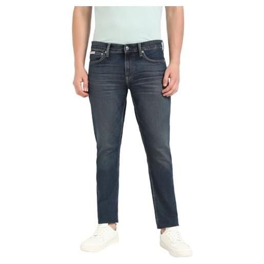 Calvin Klein uomo jeans slim fit elasticizzati, blu (denim dark), 34w/36l