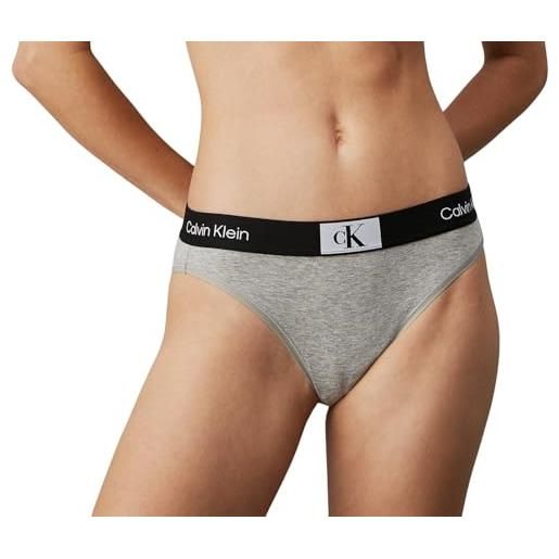 Calvin Klein slip bikini modellanti donna cotone elasticizzato, grigio (grey heather), xs