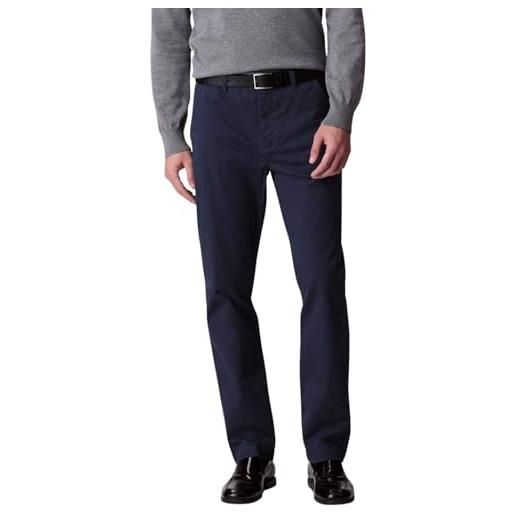 Calvin Klein uomo pantaloni chino cotton signature slim fit, blu (ink), 30w/34l