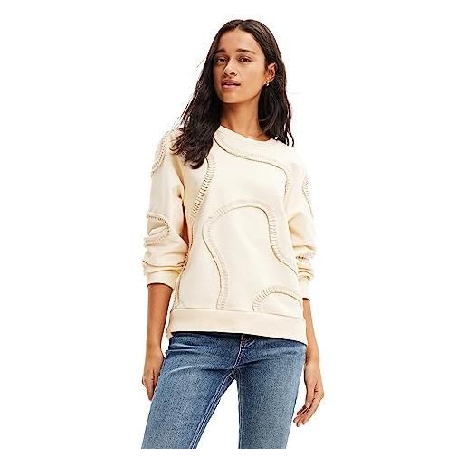 Desigual felpa da donna, bianco, xs