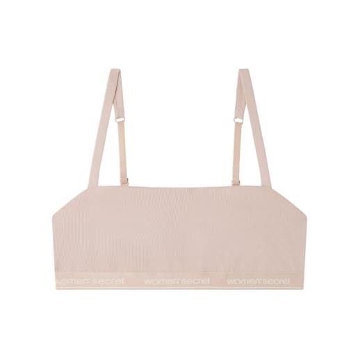 Women'secret top sin costuras algodón reggiseno, rosa, l donna