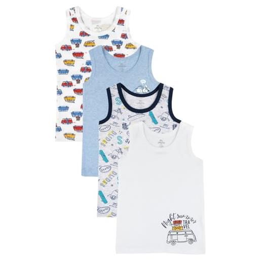Chicco set di canottiere in cotone, intimo bambini e ragazzi, azzurro, 2 anni