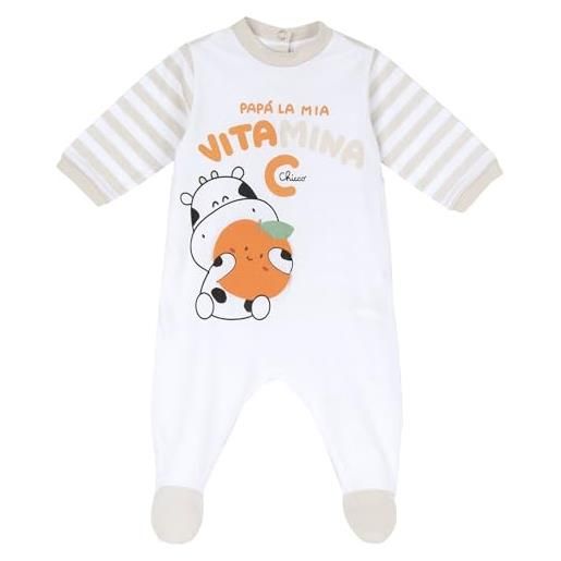 Chicco, tutina neonato/neonata, con comoda apertura posteriore con bottoncini, 100% cotone, lavabile in lavatrice, abbigliamento neonato/neonata 0-24 mesi, designed in italy
