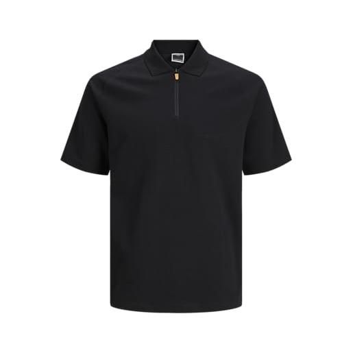 JACK & JONES polo da uomo jcofusion s, nero, m