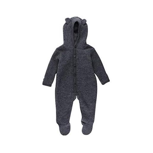 Fixoni baby overall mit füssen cappotto di lana, 01-92 grigio scuro mélange, 2 mesi unisex-bimbi