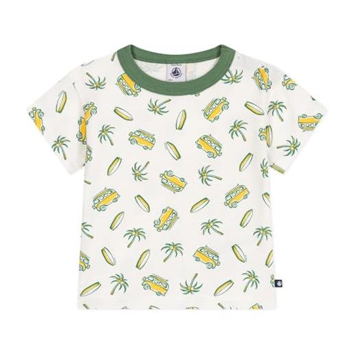 Petit Bateau a0cwh maglietta a maniche corte, bianco/giallo, 18 mesi bimbo