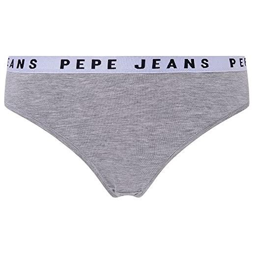 Pepe Jeans logo thong, intimo in stile bikini donna, grigio (grey marl), m